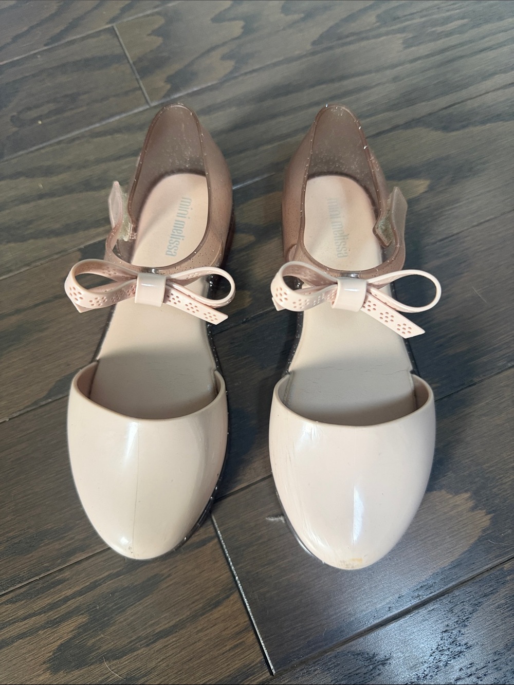 Mini Melissa Girls' Blush Pink Bow D'Orsay Sandals
